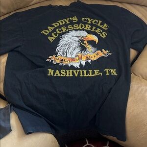 Harley-Davidson Black T-Shirt with Motorcycle and Dog Graphic